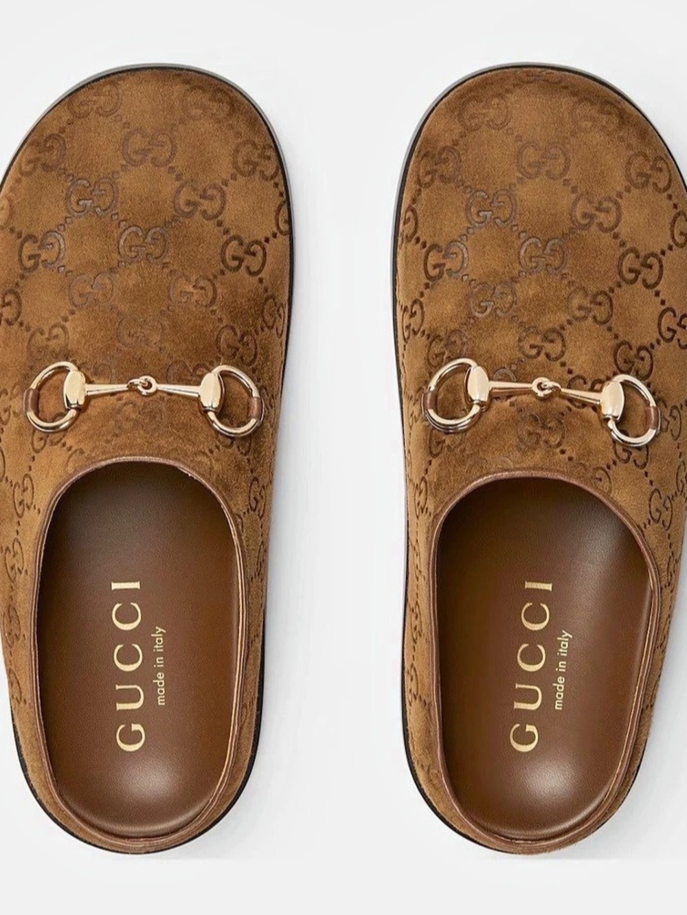 Gucci Horsebit Suede Mule Brown